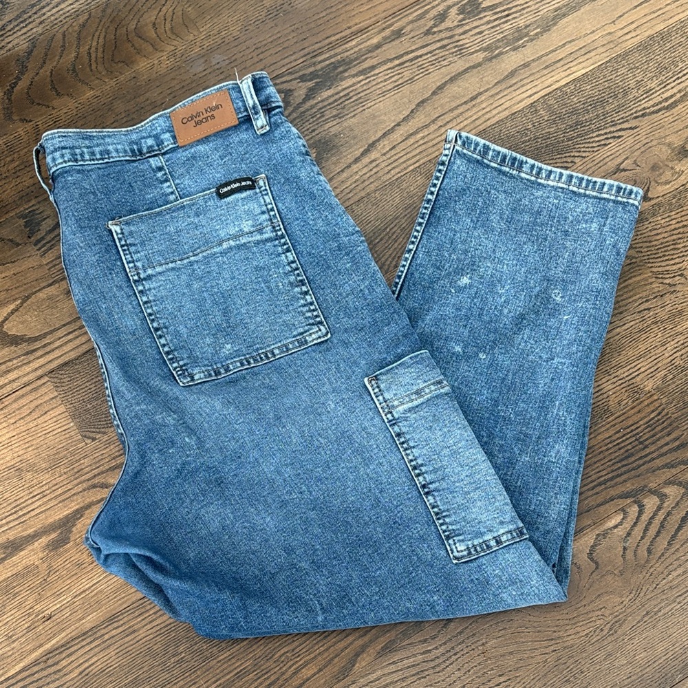 Vintage Calvin Klein Jeans Women’s‎ Light Blue Relaxed Utility/Painters Jeans